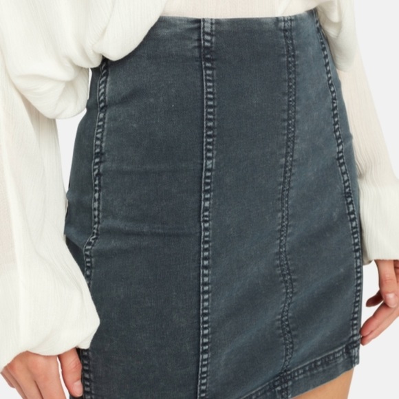 NWT Free People Modern Femme Mini Denim Skirt - Picture 4 of 5